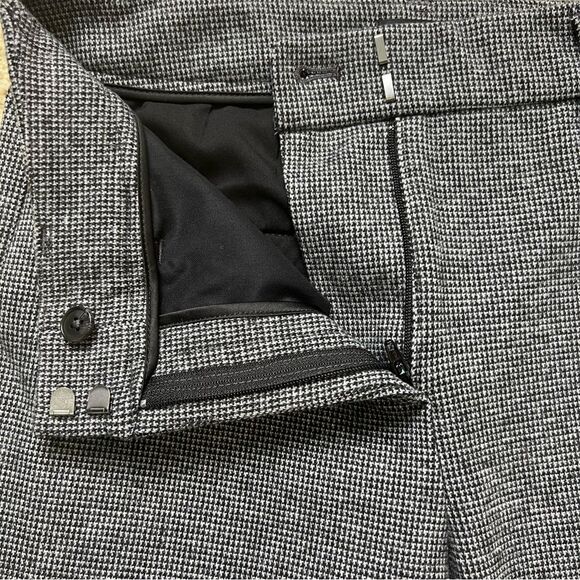 WHITE HOUSE BLACK MARKET NWT The Slim Trouser Pant Gray Mini Houndstooth Size 2L - Picture 4 of 10